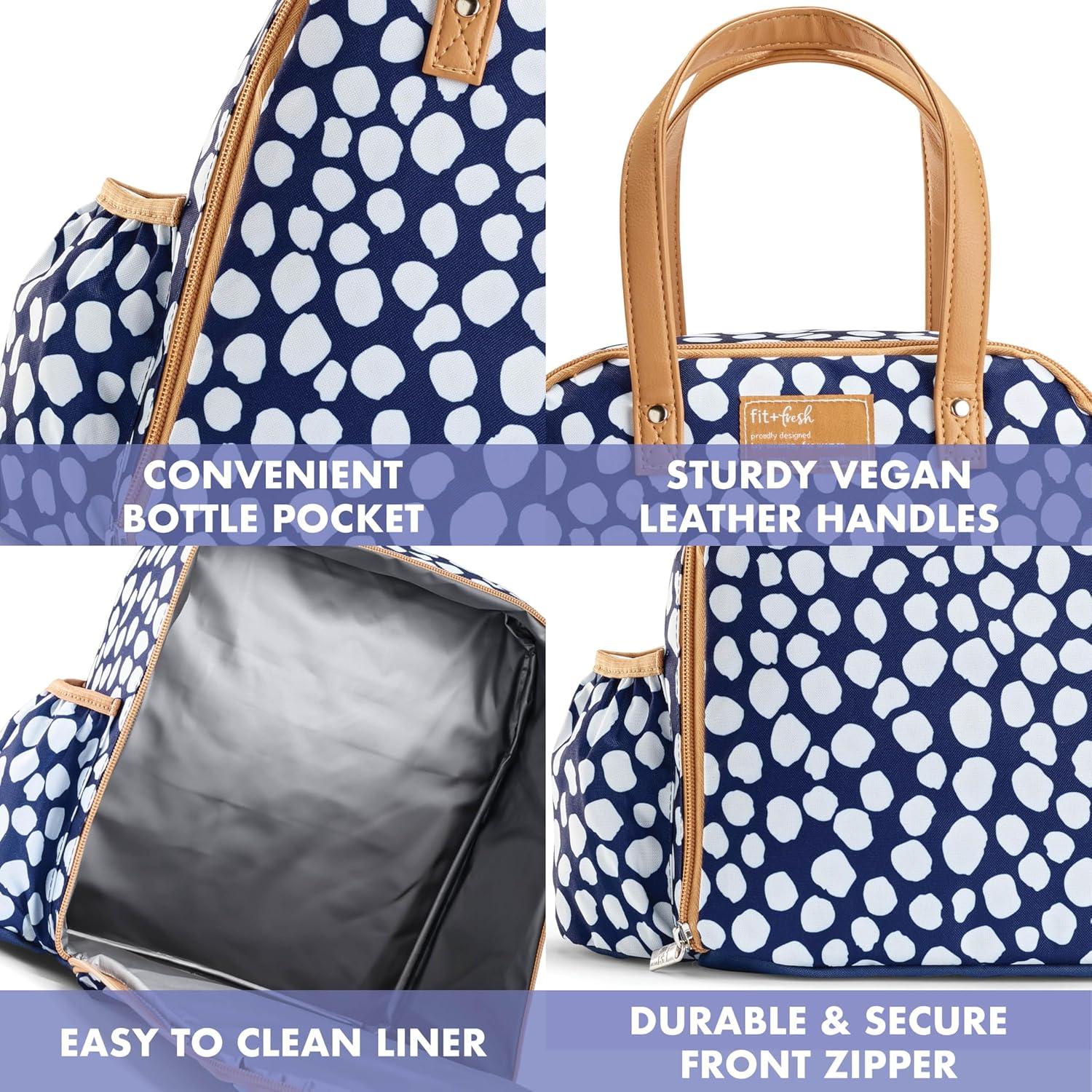 imageFit ampamp Fresh Lunch Bag For Women Insulated Womens Lunch Bag For Work Leakproof ampamp StainResistant Large Lunch Box For Women With Containers Tumbler and Ice Pack Zipper Closure Wichita Bag X SpotNavy
