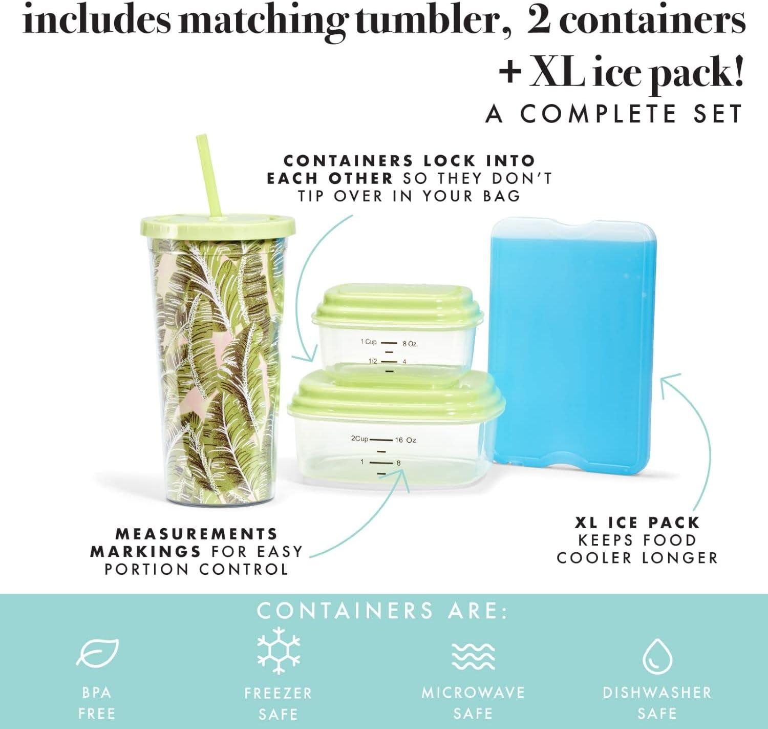 imageFit ampamp Fresh Lunch Bag For Women Insulated Womens Lunch Bag For Work Leakproof ampamp StainResistant Large Lunch Box For Women With Containers Tumbler and Ice Pack Zipper Closure Wichita Bag X SpotPalm Leaves
