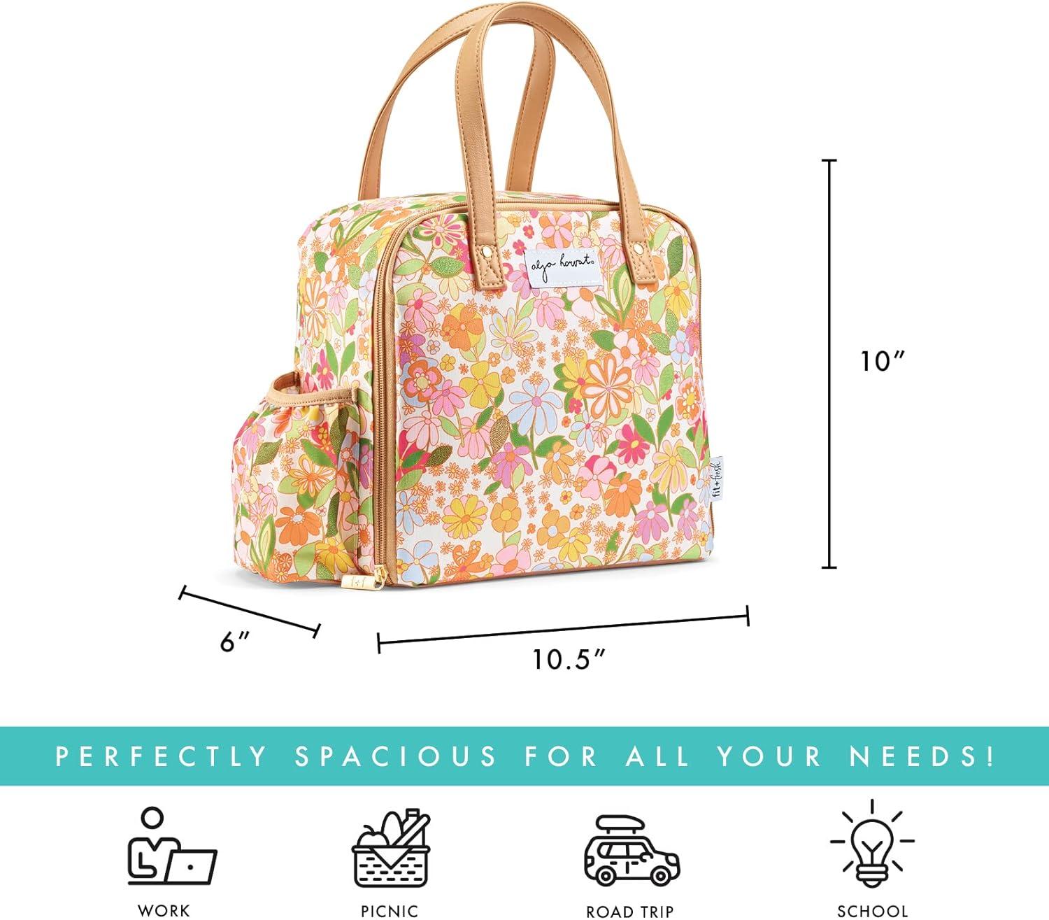 imageFit ampamp Fresh Lunch Bag For Women Insulated Womens Lunch Bag For Work Leakproof ampamp StainResistant Large Lunch Box For Women With Containers Tumbler and Ice Pack Zipper Closure Wichita Bag X SpotGroovy Floral