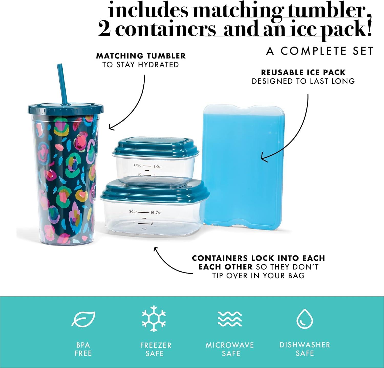 imageFit ampamp Fresh Lunch Bag For Women Insulated Womens Lunch Bag For Work Leakproof ampamp StainResistant Large Lunch Box For Women With Containers Tumbler and Ice Pack Zipper Closure Wichita Bag X SpotTeal Leopard
