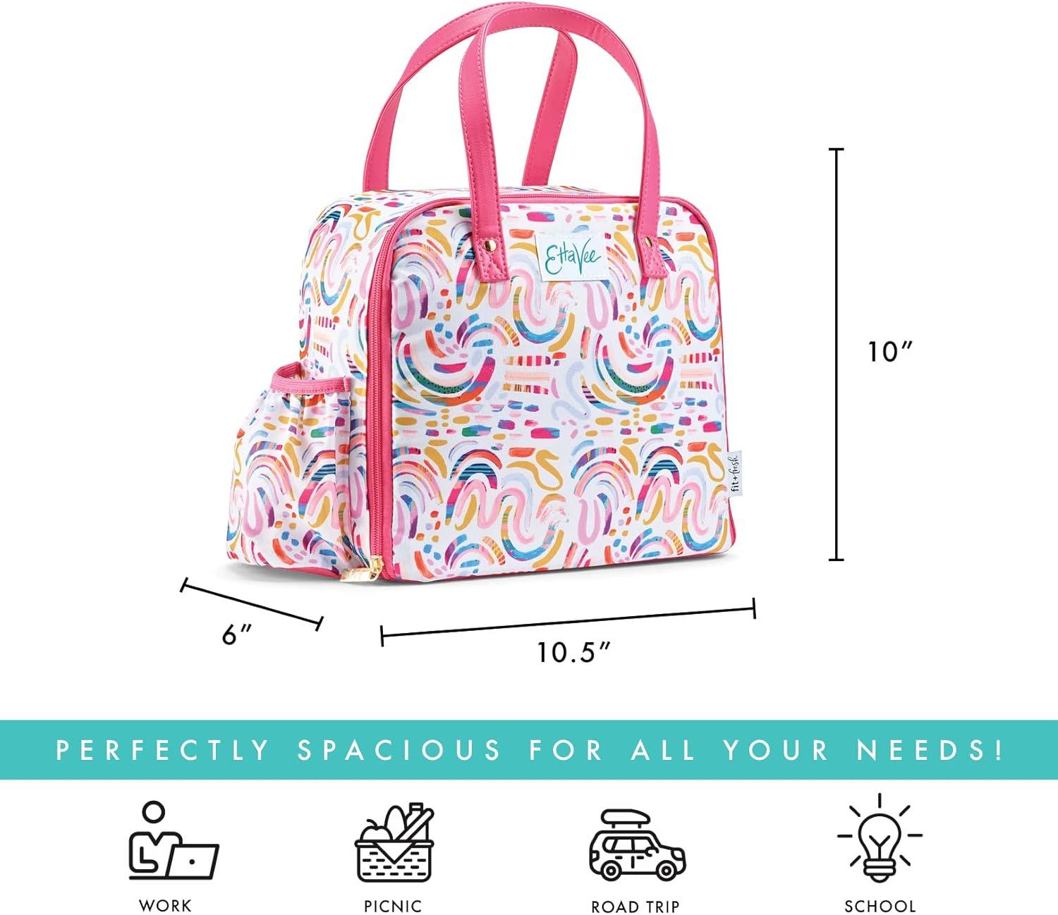imageFit ampamp Fresh Lunch Bag For Women Insulated Womens Lunch Bag For Work Leakproof ampamp StainResistant Large Lunch Box For Women With Containers Tumbler and Ice Pack Zipper Closure Wichita Bag X SpotRainbow