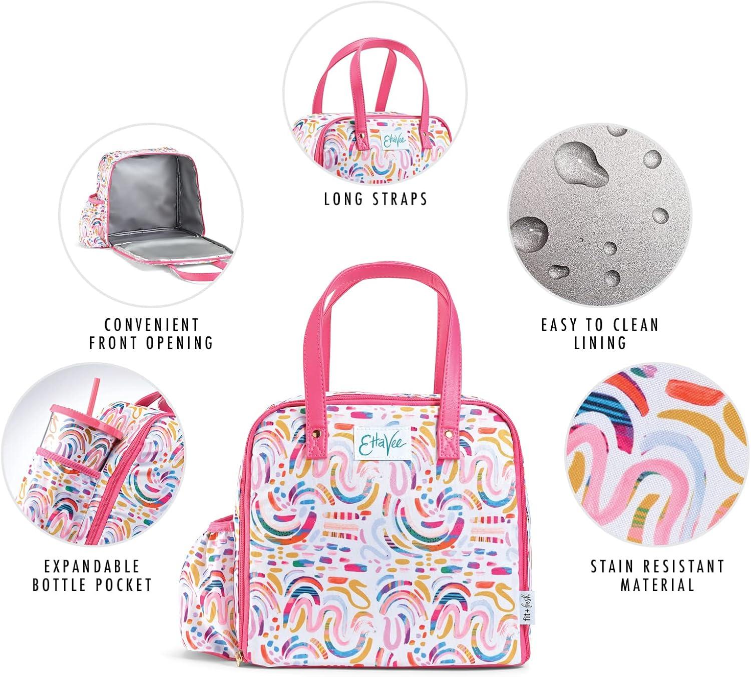 imageFit ampamp Fresh Lunch Bag For Women Insulated Womens Lunch Bag For Work Leakproof ampamp StainResistant Large Lunch Box For Women With Containers Tumbler and Ice Pack Zipper Closure Wichita Bag X SpotRainbow
