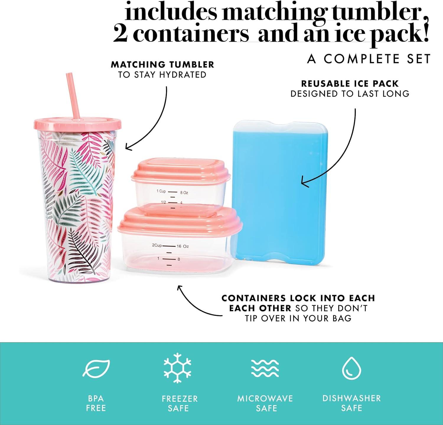 imageFit ampamp Fresh Lunch Bag For Women Insulated Womens Lunch Bag For Work Leakproof ampamp StainResistant Large Lunch Box For Women With Containers Tumbler and Ice Pack Zipper Closure Wichita Bag X SpotColorful Palm