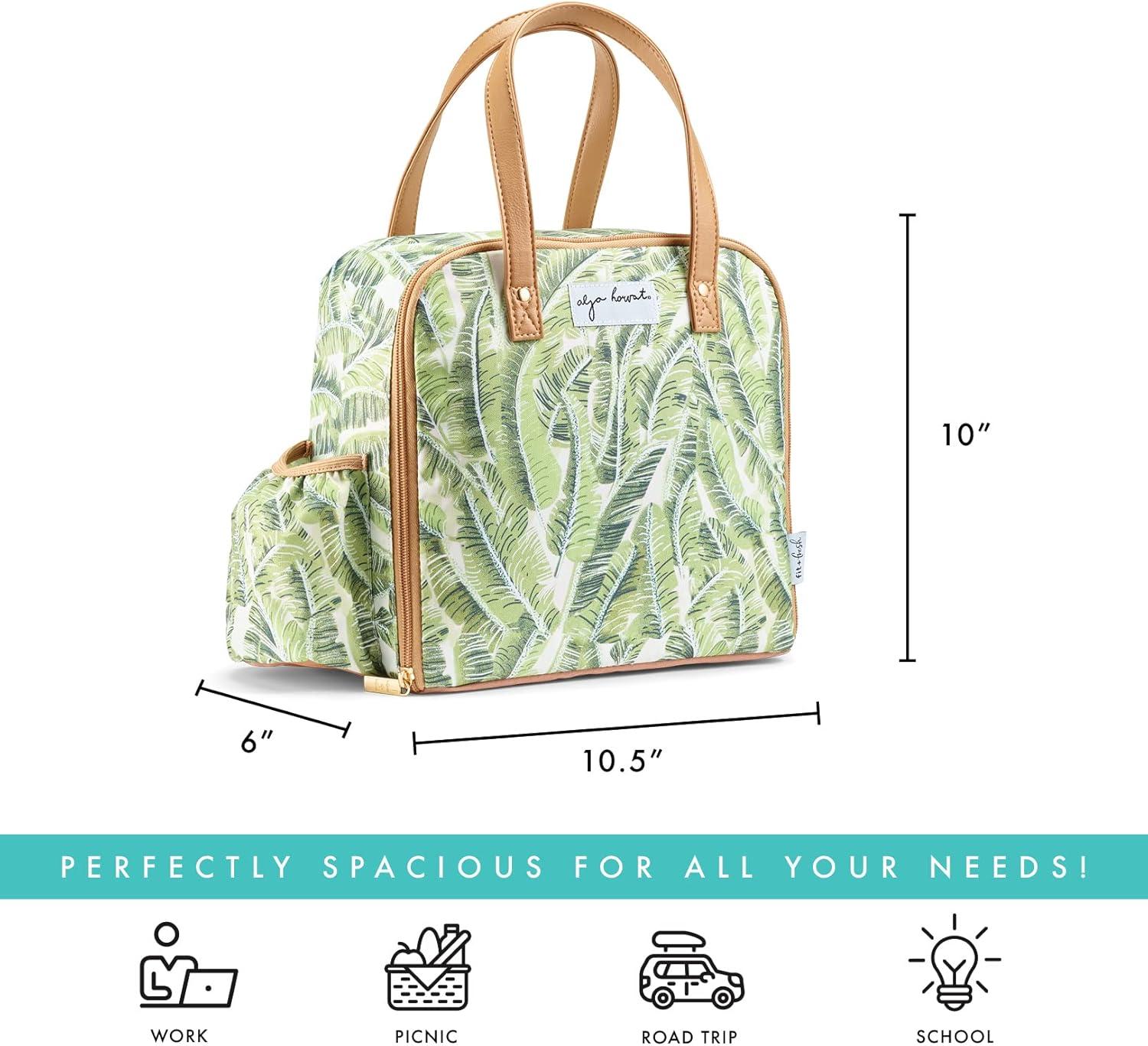 imageFit ampamp Fresh Lunch Bag For Women Insulated Womens Lunch Bag For Work Leakproof ampamp StainResistant Large Lunch Box For Women With Containers Tumbler and Ice Pack Zipper Closure Wichita Bag X SpotPalm Leaves