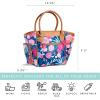 imageFit ampamp Fresh Beechwood Large Lunch Bag For Women With Side Pouches ampamp Carry Handles Complete Lunch Kit Includes Matching Shaker Bottle Navy Lorella PoseyStandard