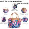 imageFit ampamp Fresh Beechwood Large Lunch Bag For Women With Side Pouches ampamp Carry Handles Complete Lunch Kit Includes Matching Shaker Bottle Navy Lorella PoseyStandard