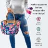 imageFit ampamp Fresh Beechwood Large Lunch Bag For Women With Side Pouches ampamp Carry Handles Complete Lunch Kit Includes Matching Shaker Bottle Navy Lorella PoseyStandard