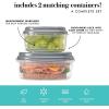 imageFit ampamp Fresh Cloverdale Adult Insulated Lunch Bag with Side Pouch ampamp Carry Handles Complete Lunch Kit Includes 2 Containers Botanical Silo NavyLemon Spring