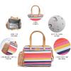 imageFit ampamp Fresh Cloverdale Adult Insulated Lunch Bag with Side Pouch ampamp Carry Handles Complete Lunch Kit Includes 2 Containers Botanical Silo NavyColorful Stripe