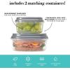 imageFit ampamp Fresh Cloverdale Adult Insulated Lunch Bag with Side Pouch ampamp Carry Handles Complete Lunch Kit Includes 2 Containers Botanical Silo NavyColorful Stripe