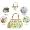 imageFit ampamp Fresh Cloverdale Adult Insulated Lunch Bag with Side Pouch ampamp Carry Handles Complete Lunch Kit Includes 2 Containers Botanical Silo NavyLemon Spring