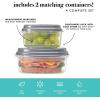 imageFit ampamp Fresh Cloverdale Adult Insulated Lunch Bag with Side Pouch ampamp Carry Handles Complete Lunch Kit Includes 2 Containers Botanical Silo NavyBotanical Silo Navy