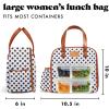 imageFit ampamp Fresh Lunch Bag For Women Insulated Womens Lunch Bag For Work Leakproof ampamp StainResistant Large Lunch Box For Women With Containers Tumbler and Ice Pack Zipper Closure Wichita Bag X SpotWhite Dot
