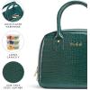 imageFit ampamp Fresh Lyon Modern Lunch Bag With Travel Utensils For Women Insulated Womens Lunch Bag For Work Leakproof ampamp StainResistant Large Lunch Box For Women Faux Croc Leather BlackGreen