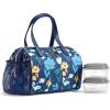 imageFit ampamp Fresh Cloverdale Adult Insulated Lunch Bag with Side Pouch ampamp Carry Handles Complete Lunch Kit Includes 2 Containers Botanical Silo NavyBotanical Silo Navy