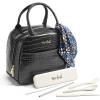 imageFit ampamp Fresh Lyon Modern Lunch Bag With Travel Utensils For Women Insulated Womens Lunch Bag For Work Leakproof ampamp StainResistant Large Lunch Box For Women Faux Croc Leather BlackLyon Black
