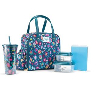imageFit ampamp Fresh Lunch Bag For Women Insulated Womens Lunch Bag For Work Leakproof ampamp StainResistant Large Lunch Box For Women With Containers Tumbler and Ice Pack Zipper Closure Wichita Bag X SpotTeal Leopard