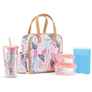 imageFit ampamp Fresh Lunch Bag For Women Insulated Womens Lunch Bag For Work Leakproof ampamp StainResistant Large Lunch Box For Women With Containers Tumbler and Ice Pack Zipper Closure Wichita Bag X SpotColorful Palm