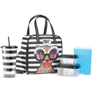 imageFit ampamp Fresh Lunch Bag For Women Insulated Womens Lunch Bag For Work Leakproof ampamp StainResistant Large Lunch Box For Women With Containers Tumbler and Ice Pack Zipper Closure Wichita Bag X SpotBW Glam Cat