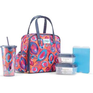 imageFit ampamp Fresh Lunch Bag For Women Insulated Womens Lunch Bag For Work Leakproof ampamp StainResistant Large Lunch Box For Women With Containers Tumbler and Ice Pack Zipper Closure Wichita Bag X SpotAbstract Peacock