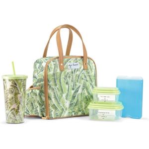 imageFit ampamp Fresh Lunch Bag For Women Insulated Womens Lunch Bag For Work Leakproof ampamp StainResistant Large Lunch Box For Women With Containers Tumbler and Ice Pack Zipper Closure Wichita Bag X SpotPalm Leaves