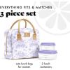 imageFit ampamp Fresh Bloomington Lunch Bag for Women  Insulated Large Lunch Box for Work with Containers LeakResistant StainResistant Zipper Closure MauveLavender Toile