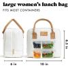 imageFit ampamp Fresh Bloomington Lunch Bag for Women  Insulated Large Lunch Box for Work with Containers LeakResistant StainResistant Zipper Closure MauveIvory