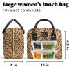 imageFit ampamp Fresh Bloomington Lunch Bag for Women  Insulated Large Lunch Box for Work with Containers LeakResistant StainResistant Zipper Closure MauveCheetah Spots