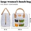 imageFit ampamp Fresh Bloomington Lunch Bag for Women  Insulated Large Lunch Box for Work with Containers LeakResistant StainResistant Zipper Closure MauveGray Seaport Geo