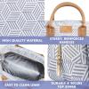 imageFit ampamp Fresh Bloomington Lunch Bag for Women  Insulated Large Lunch Box for Work with Containers LeakResistant StainResistant Zipper Closure MauveGray Seaport Geo
