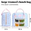 imageFit ampamp Fresh Bloomington Lunch Bag for Women  Insulated Large Lunch Box for Work with Containers LeakResistant StainResistant Zipper Closure MauveBubble Gum