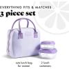 imageFit ampamp Fresh Bloomington Lunch Bag for Women  Insulated Large Lunch Box for Work with Containers LeakResistant StainResistant Zipper Closure MauveLavender Scallop