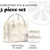 imageFit ampamp Fresh Bloomington Lunch Bag for Women  Insulated Large Lunch Box for Work with Containers LeakResistant StainResistant Zipper Closure MauveTan Toile
