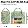 imageFit ampamp Fresh Bloomington Lunch Bag for Women  Insulated Large Lunch Box for Work with Containers LeakResistant StainResistant Zipper Closure MauveSage Bows  Flowers