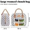 imageFit ampamp Fresh Bloomington Lunch Bag for Women  Insulated Large Lunch Box for Work with Containers LeakResistant StainResistant Zipper Closure MauveGrey Dot