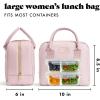 imageFit ampamp Fresh Bloomington Lunch Bag for Women  Insulated Large Lunch Box for Work with Containers LeakResistant StainResistant Zipper Closure MauveMauve