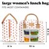 imageFit ampamp Fresh Bloomington Lunch Bag for Women  Insulated Large Lunch Box for Work with Containers LeakResistant StainResistant Zipper Closure MauveStrawberry