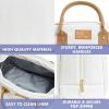 imageFit ampamp Fresh Bloomington Lunch Bag for Women  Insulated Large Lunch Box for Work with Containers LeakResistant StainResistant Zipper Closure MauveIvory