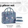 imageFit ampamp Fresh Bloomington Lunch Bag for Women  Insulated Large Lunch Box for Work with Containers LeakResistant StainResistant Zipper Closure MauveDenim Bows