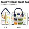 imageFit ampamp Fresh Bloomington Lunch Bag for Women  Insulated Large Lunch Box for Work with Containers LeakResistant StainResistant Zipper Closure MauveFruit Print