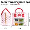 imageFit ampamp Fresh Bloomington Lunch Bag for Women  Insulated Large Lunch Box for Work with Containers LeakResistant StainResistant Zipper Closure MauveHeart Print