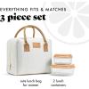 imageFit ampamp Fresh Bloomington Lunch Bag for Women  Insulated Large Lunch Box for Work with Containers LeakResistant StainResistant Zipper Closure MauveIvory