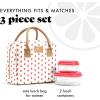 imageFit ampamp Fresh Bloomington Lunch Bag for Women  Insulated Large Lunch Box for Work with Containers LeakResistant StainResistant Zipper Closure MauveStrawberry