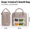 imageFit ampamp Fresh Bloomington Lunch Bag for Women  Insulated Large Lunch Box for Work with Containers LeakResistant StainResistant Zipper Closure MauveMocha Feline Fine