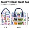 imageFit ampamp Fresh Bloomington Lunch Bag for Women  Insulated Large Lunch Box for Work with Containers LeakResistant StainResistant Zipper Closure MauveAssorted Sardines