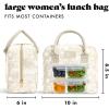 imageFit ampamp Fresh Bloomington Lunch Bag for Women  Insulated Large Lunch Box for Work with Containers LeakResistant StainResistant Zipper Closure MauveTan Toile