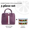 imageFit ampamp Fresh Bloomington Lunch Bag for Women  Insulated Large Lunch Box for Work with Containers LeakResistant StainResistant Zipper Closure MauvePlum Stripe