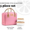 imageFit ampamp Fresh Bloomington Lunch Bag for Women  Insulated Large Lunch Box for Work with Containers LeakResistant StainResistant Zipper Closure MauveDusty Rose