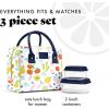 imageFit ampamp Fresh Bloomington Lunch Bag for Women  Insulated Large Lunch Box for Work with Containers LeakResistant StainResistant Zipper Closure MauveFruit Print
