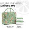 imageFit ampamp Fresh Bloomington Lunch Bag for Women  Insulated Large Lunch Box for Work with Containers LeakResistant StainResistant Zipper Closure MauveSage Bows  Flowers